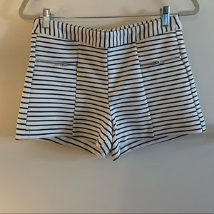 Black and White Ribbed Shorts
